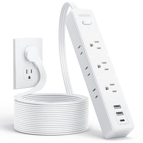 NTONPOWER flat extension cord 10ft showing slim under-desk profile