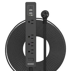 NTONPOWER front view showing four outlets and three USB ports for flexible charging