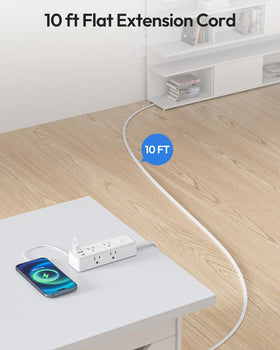 NTONPOWER 0.31-inch flat plug saves space and fits behind furniture.