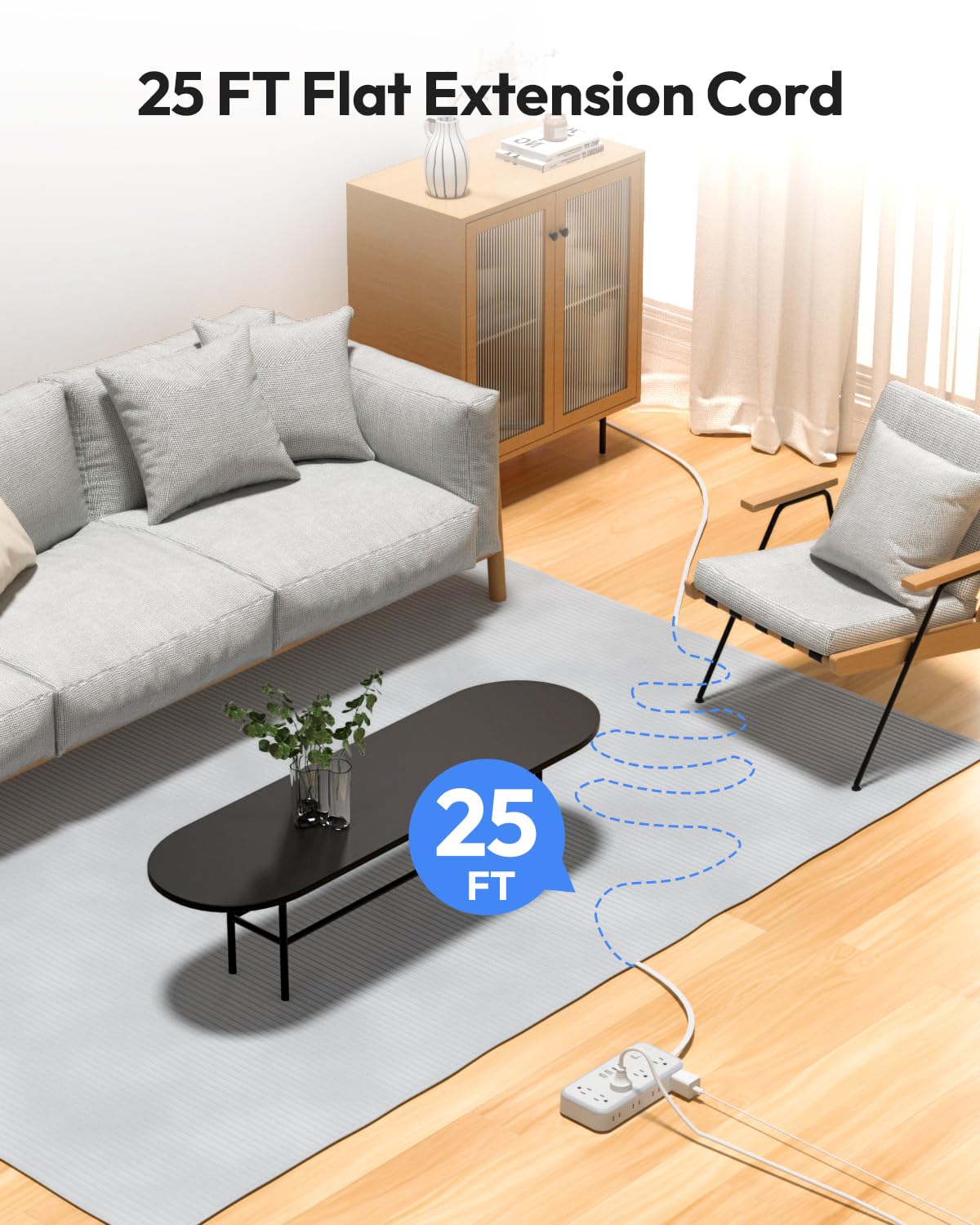 NTONPOWER 45-degree flat plug close-up fits tight spaces and hides neatly
