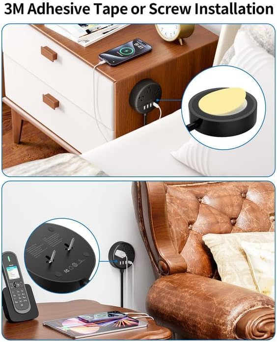 NTONPOWER flat plug design stays tucked behind furniture and desks