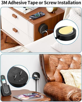 NTONPOWER flat plug design stays tucked behind furniture and desks