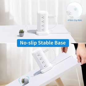 NTONPOWER flat plug 5ft cord fits behind furniture neatly