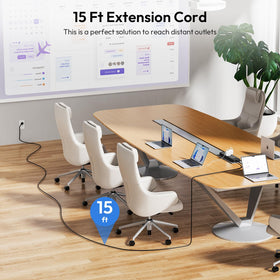 NTONPOWER flat plug and 15ft cord reach distant sockets for convenience