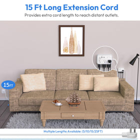 NTONPOWER flat 45° angled plug close-up fits behind furniture and saves space