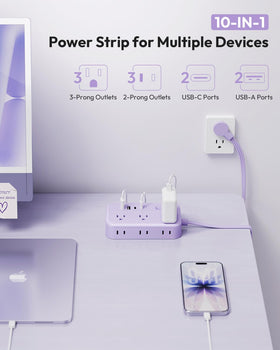 NTONPOWER closeup of ultra-slim flat plug fitting flush to wall to save space