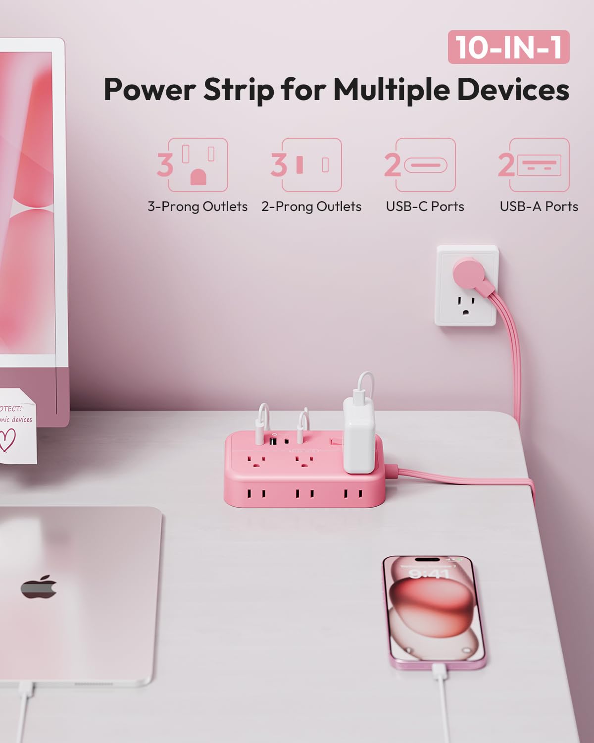 NTONPOWER flat plug closeup, ultra-thin design saves wall space and fits furniture