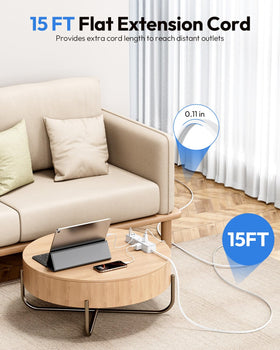 NTONPOWER flat plug closeup that sits flush to wall to save space