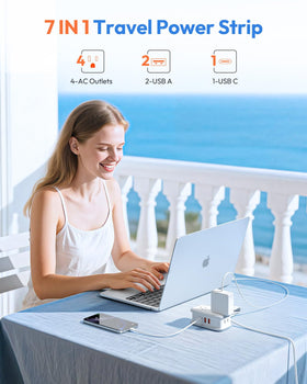NTONPOWER flat plug design fits tight outlets and saves space