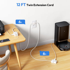 NTONPOWER ultra-thin flat plug tucked behind furniture for space-saving benefit