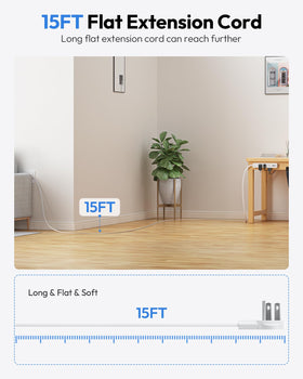NTONPOWER ultra-thin flat plug fits cleanly behind furniture for a sleek wall setup.
