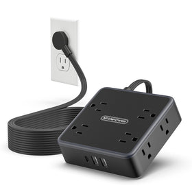 NTONPOWER front cube view showing 8 outlets and 3 USB ports for compact power