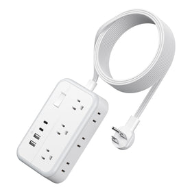 NTONPOWER front view showing six outlets and four USB ports for versatile charging