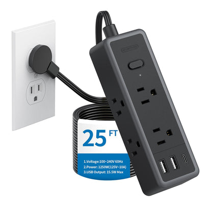 NTONPOWER front panel showing six outlets and power switch for organized charging