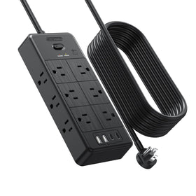 NTONPOWER front view showing 12 outlets and clean layout for many devices