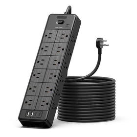 NTONPOWER front view showing 24 outlets and neat organization benefit