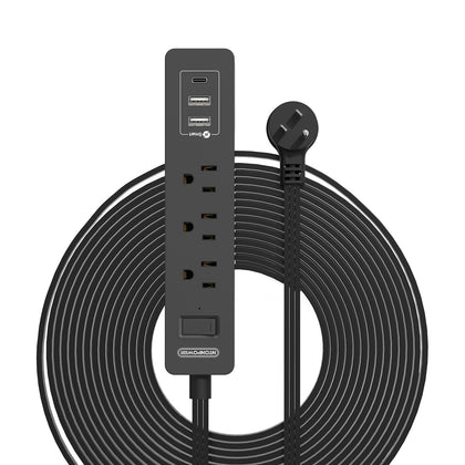 NTONPOWER front view showing outlets and USB ports for streamlined charging