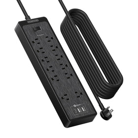 NTONPOWER front view showing 12 outlets and 3 USB ports for convenient charging