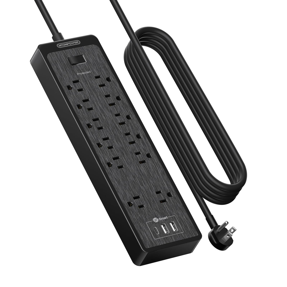 NTONPOWER front view showing all outlets and stable layout for organized power