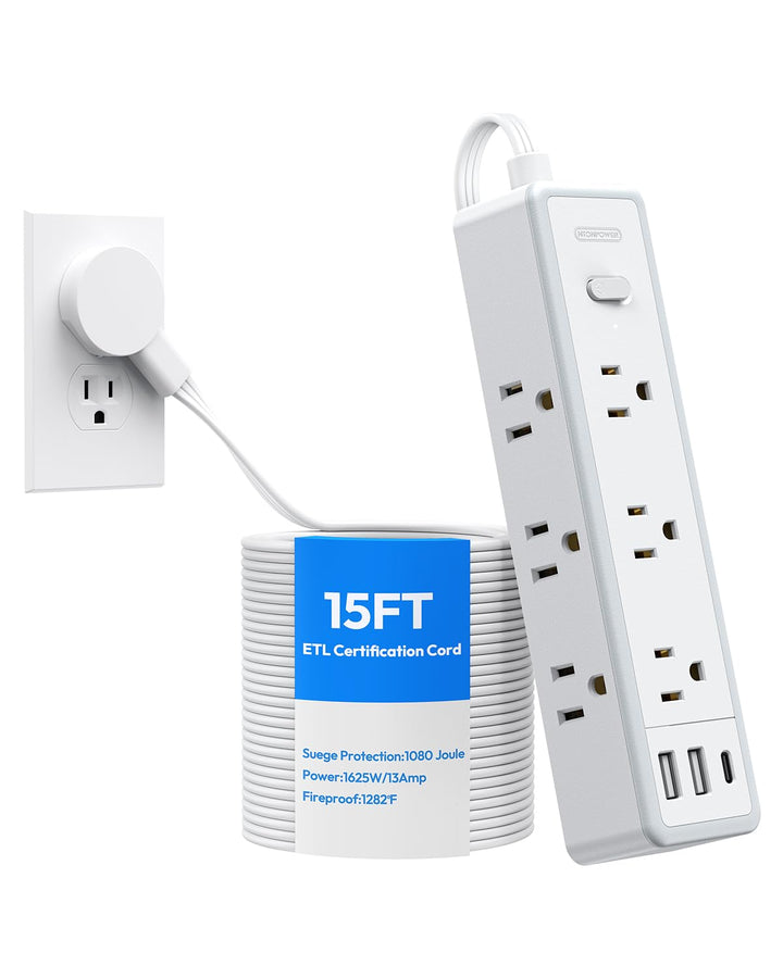 NTONPOWER front view showing nine outlets and three USBs for versatile charging