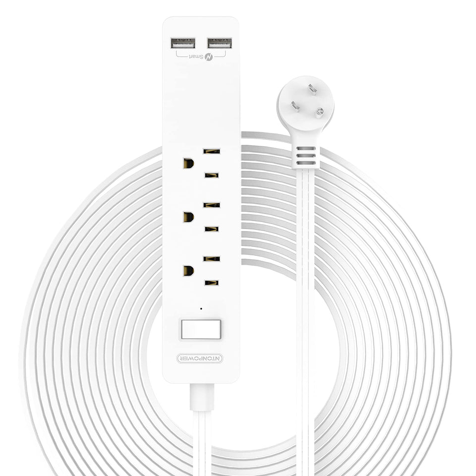 NTONPOWER front view showing slim power strip and ports for neat charging