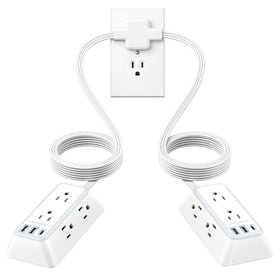 NTONPOWER front view showing dual 6‑outlet arms and USB ports for versatile power