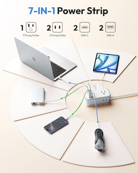 NTONPOWER close-up of USB-C and USB-A ports for fast device charging