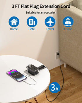 NTONPOWER in a hotel nightstand charging several devices for travel convenience
