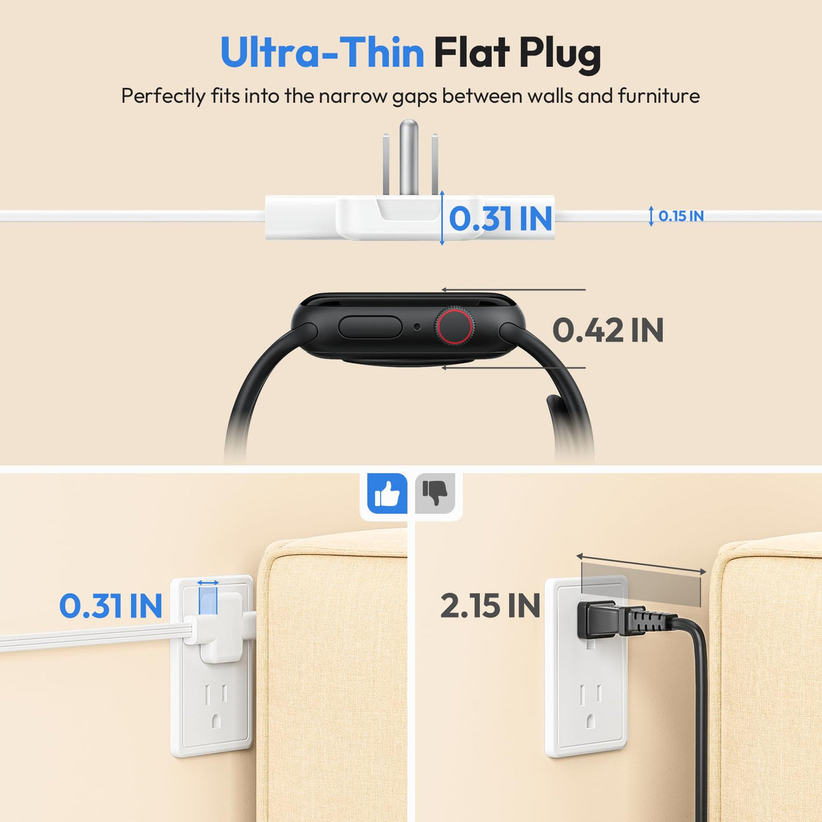 NTONPOWER in use behind sofa neatly powers lamps and chargers without clutter