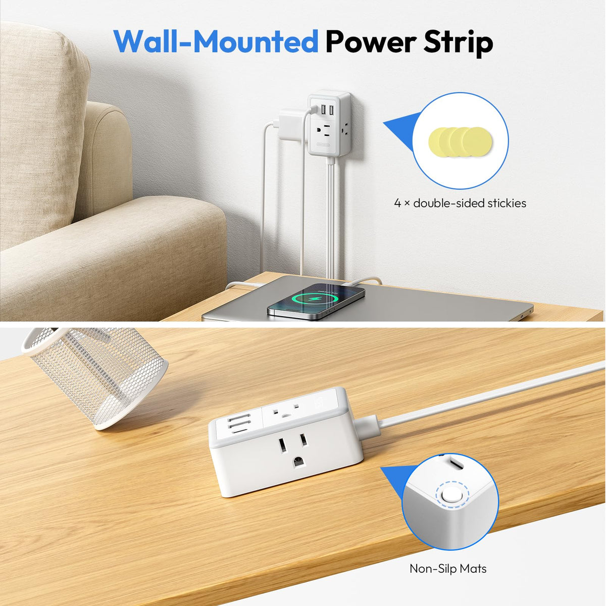 NTONPOWER in bedroom showing twin placement on both sides of bed for shared use benefit