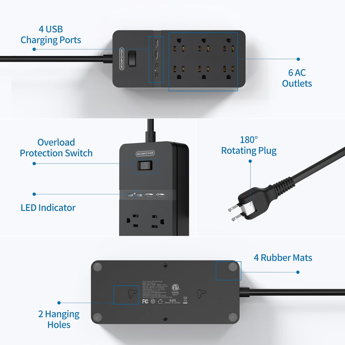 NTONPOWER in entertainment setup feeding TV, router, and speaker devices safely