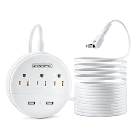 NTONPOWER long extension cord 15ft for easy reach behind furniture