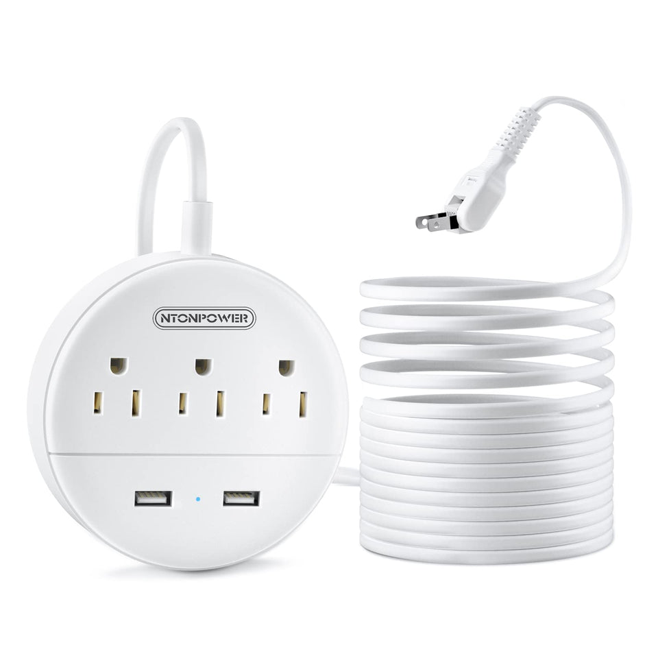NTONPOWER long extension cord 15ft for easy reach behind furniture