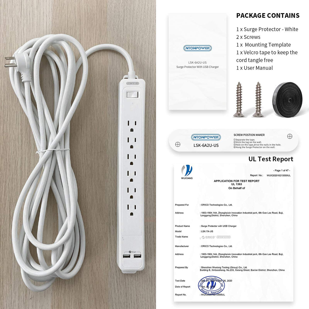 NTONPOWER low-profile flat plug fits behind furniture while keeping outlets accessible