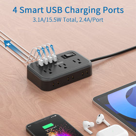 NTONPOWER low profile flat plug fits behind furniture