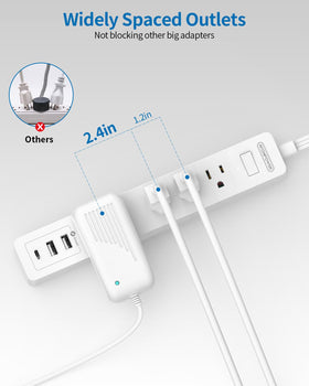 NTONPOWER mounted under desk keeping cords organized and workspace tidy