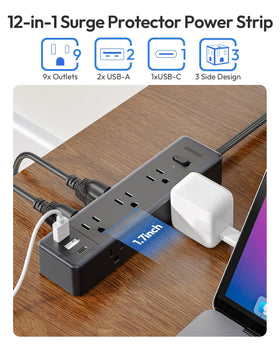 NTONPOWER nine-outlets with USB ports powers multiple devices at once.