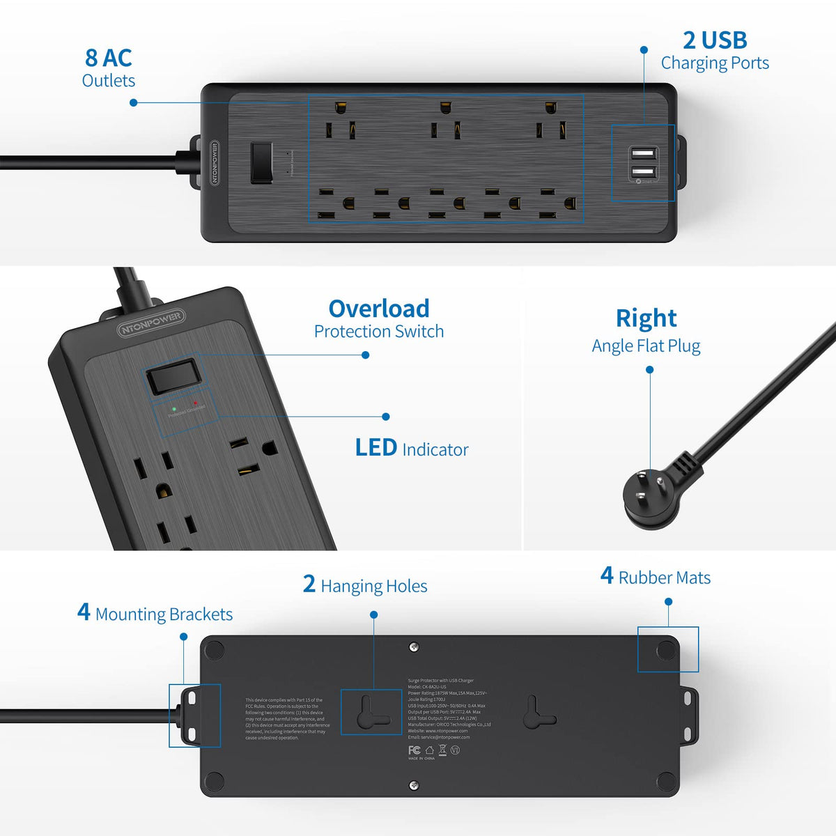 NTONPOWER overload protection automatically shuts off when overloaded.