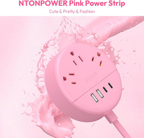 NTONPOWER pink 2-prong to 3-prong adapter for older homes.