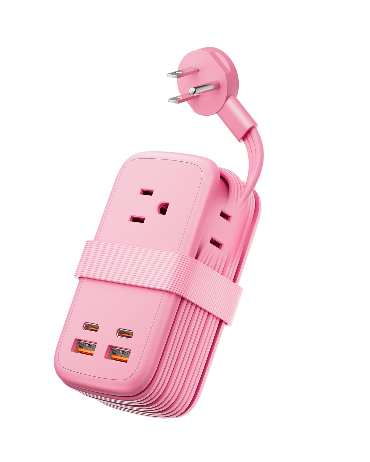 NTONPOWER front view showing pink power strip and ports for easy identification