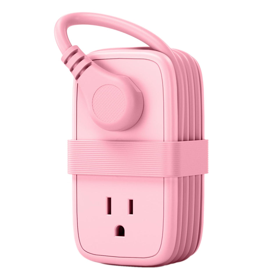NTONPOWER pink travel power strip with 7-in-1 outlets for travel efficiency
