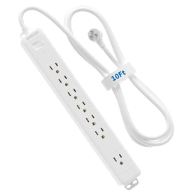 NTONPOWER power strip 10ft flat plug for reachable outlets and reduced clutter