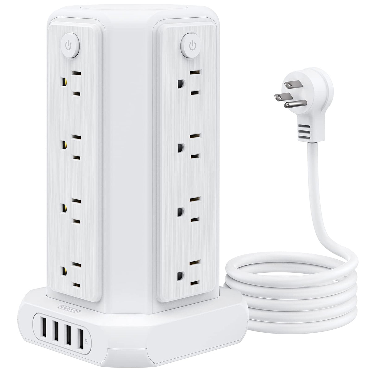 NTONPOWER power strip tower with 16 outlets for an organized desk setup