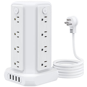 NTONPOWER power strip tower with 16 outlets for an organized desk setup