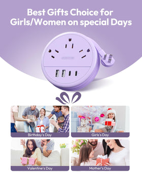NTONPOWER purple travel power strip ready for bag and travel