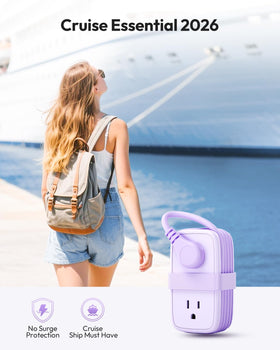 NTONPOWER purple travel power strip ideal for hotels and travel use.