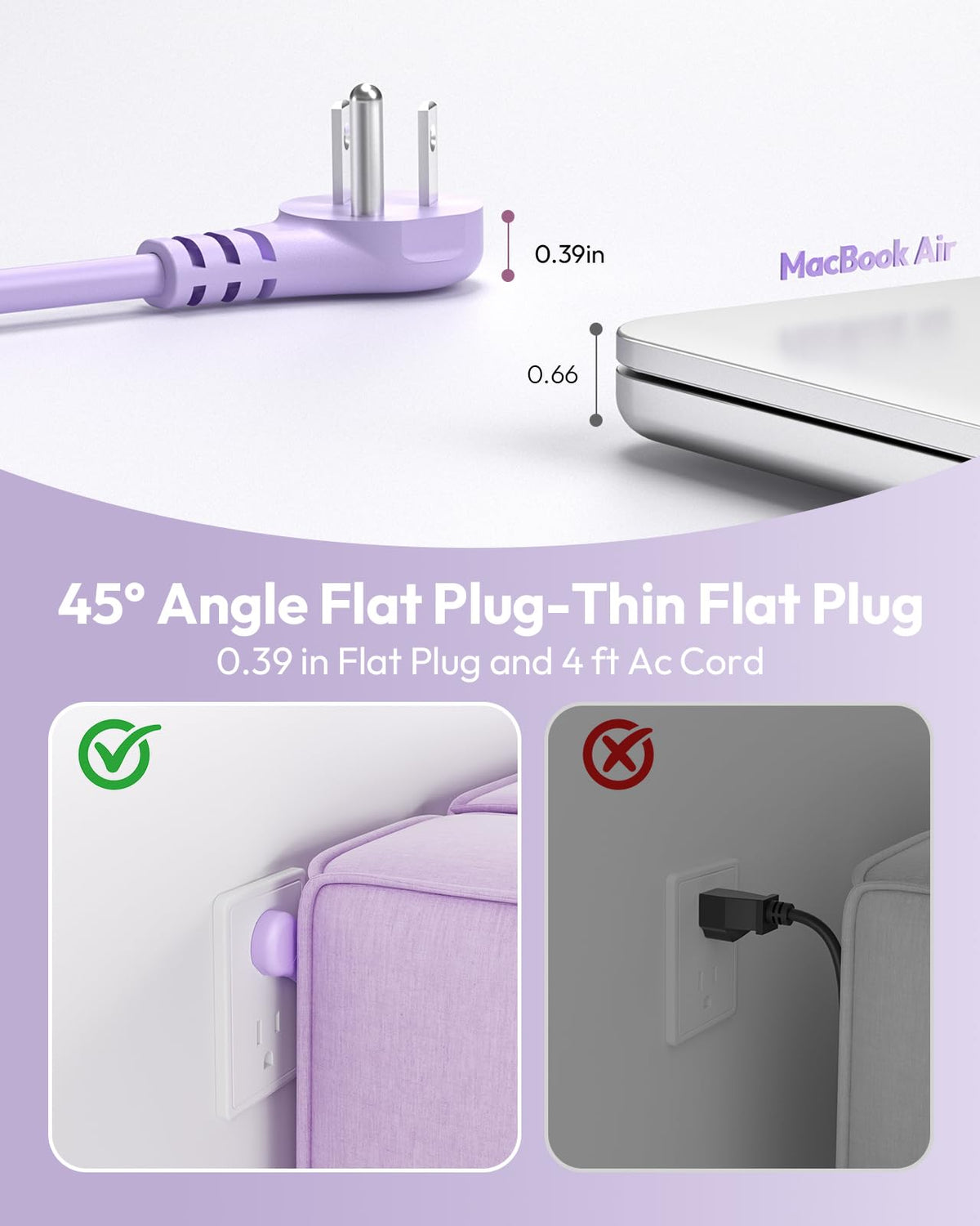 NTONPOWER purple travel power strip compact size ideal for hotel and travel