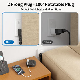 NTONPOWER rotating plug showing right-angle placement for flexible wiring