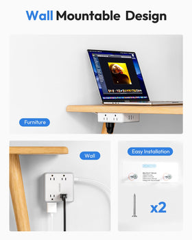 NTONPOWER beside smartphone and laptop to show compact size and practical tabletop use