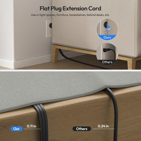 NTONPOWER side view with three-sided outlets and wide spacing to fit adapters
